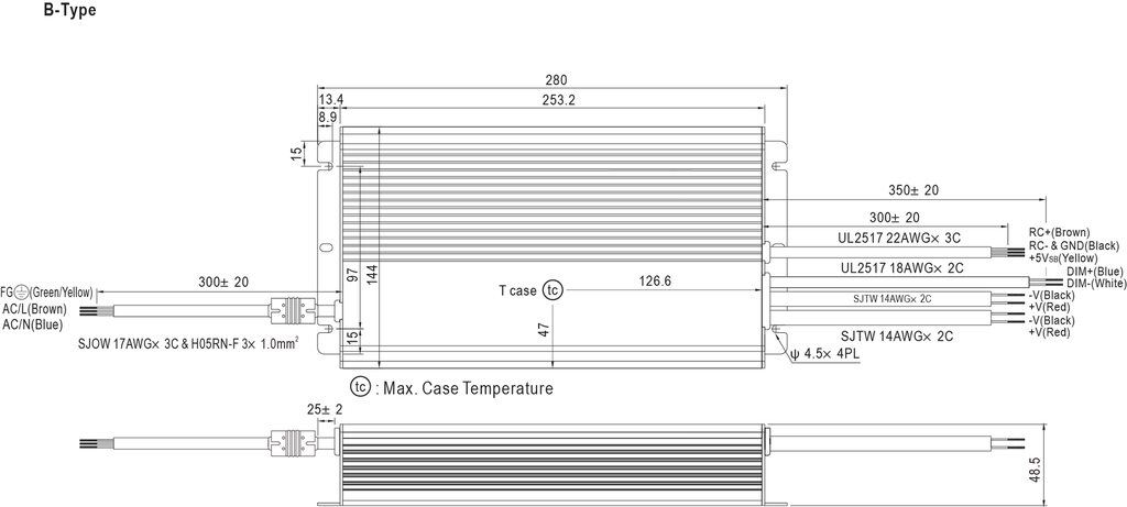 Dimensions Type B