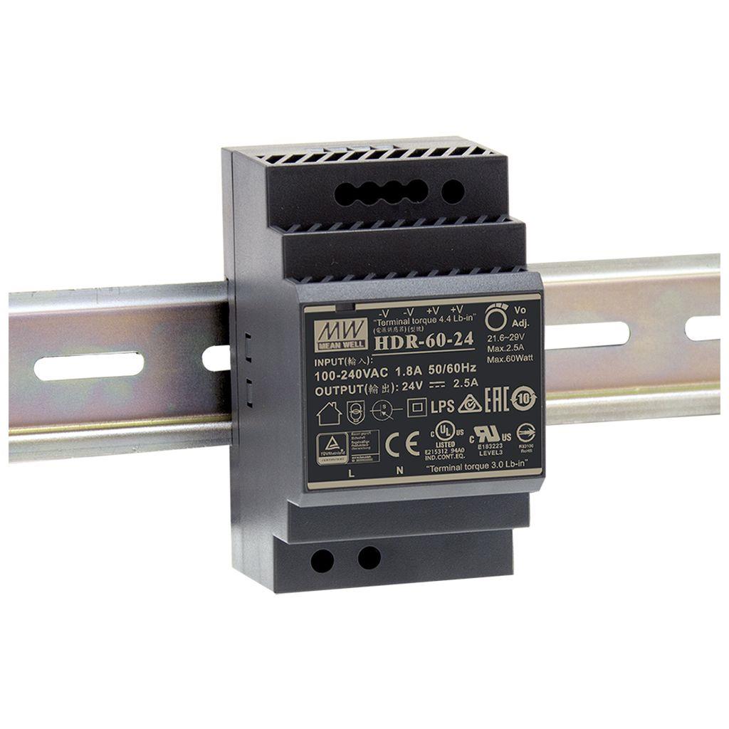 HDR Series / 60W CV DIN Rail LED Driver